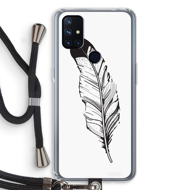 Pluim: OnePlus Nord N10 5G Transparant Hoesje met koord