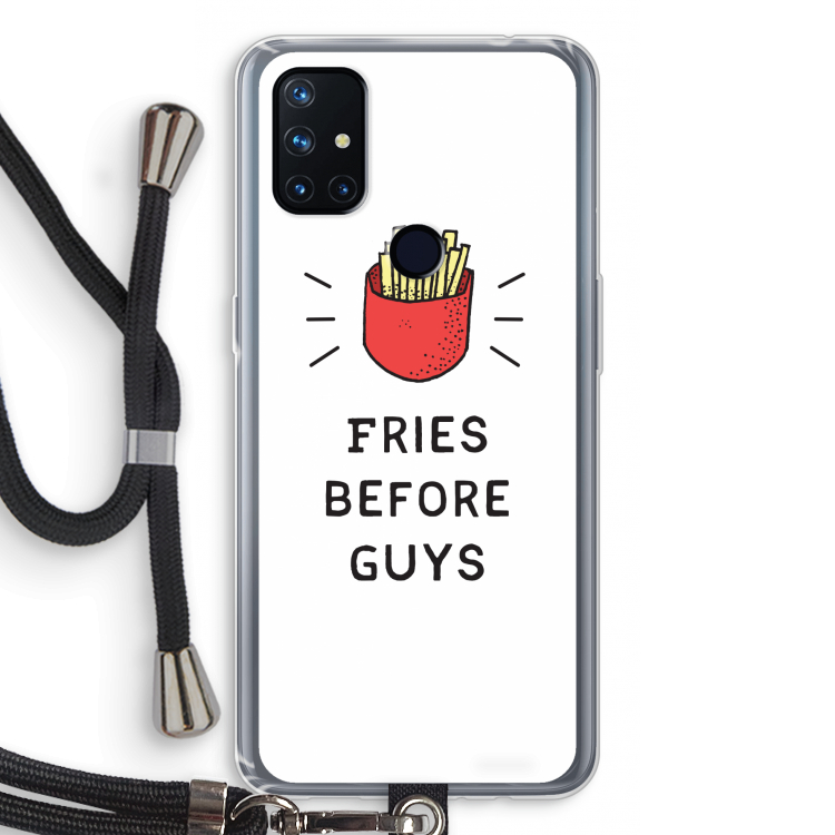 Fries before guys: OnePlus Nord N10 5G Transparant Hoesje met koord
