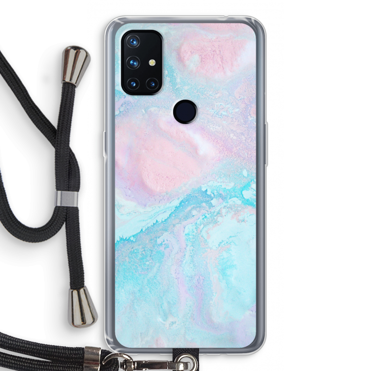 Fantasie pastel: OnePlus Nord N10 5G Transparant Hoesje met koord
