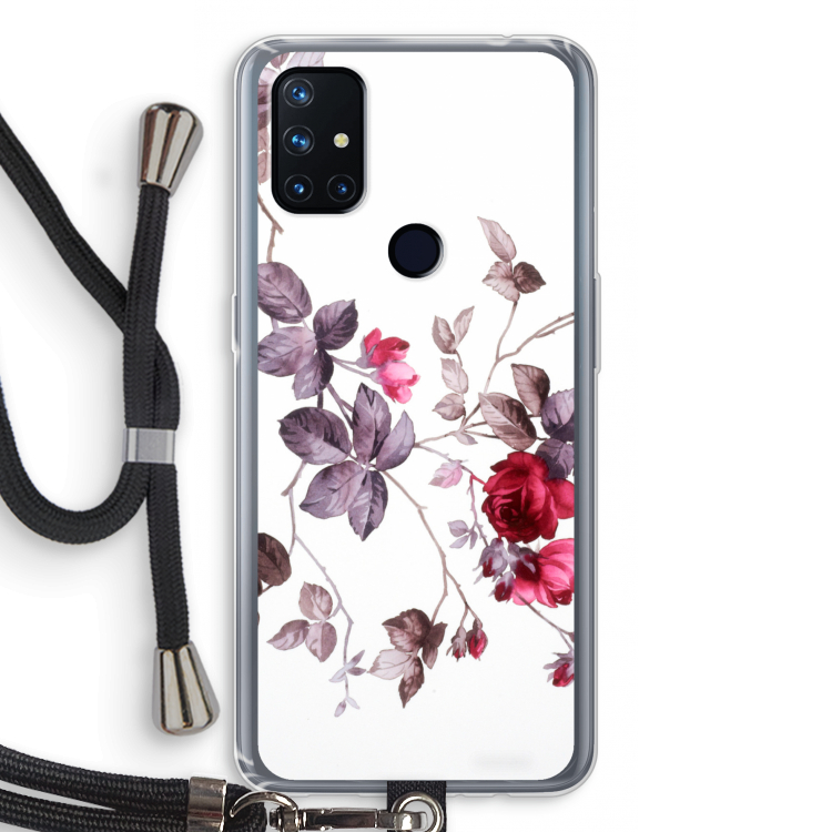 Mooie bloemen: OnePlus Nord N10 5G Transparant Hoesje met koord