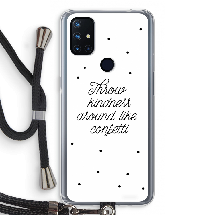 Confetti: OnePlus Nord N10 5G Transparant Hoesje met koord