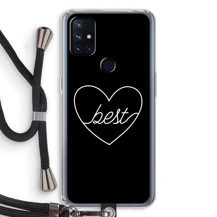 Best heart black: OnePlus Nord N10 5G Transparant Hoesje met koord
