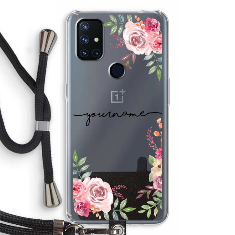 Rozen: OnePlus Nord N10 5G Transparant Hoesje met koord