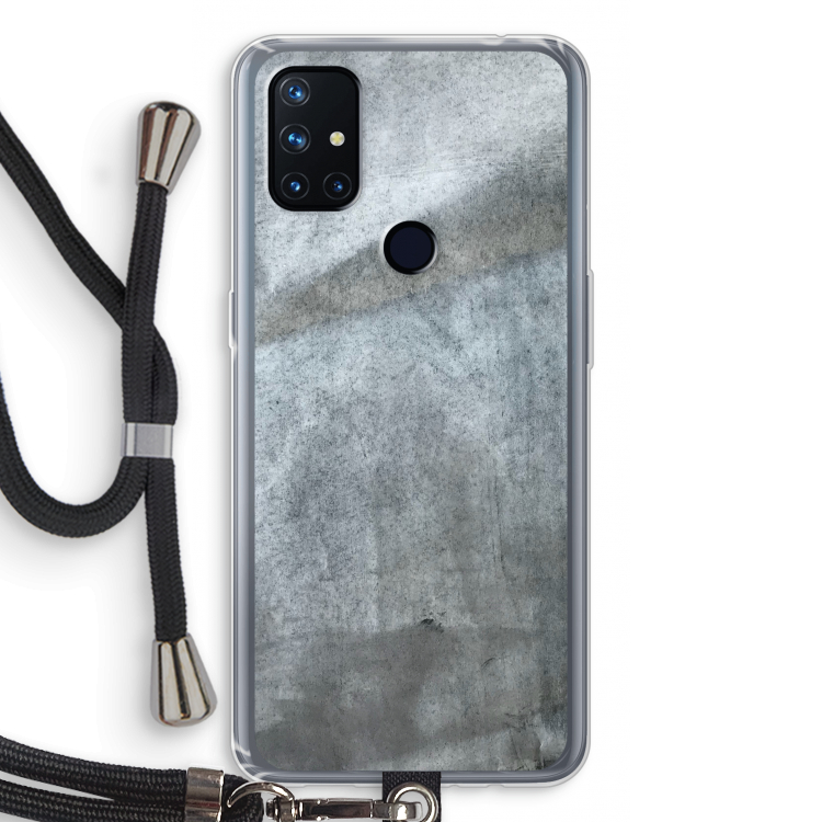Grey Stone: OnePlus Nord N10 5G Transparant Hoesje met koord