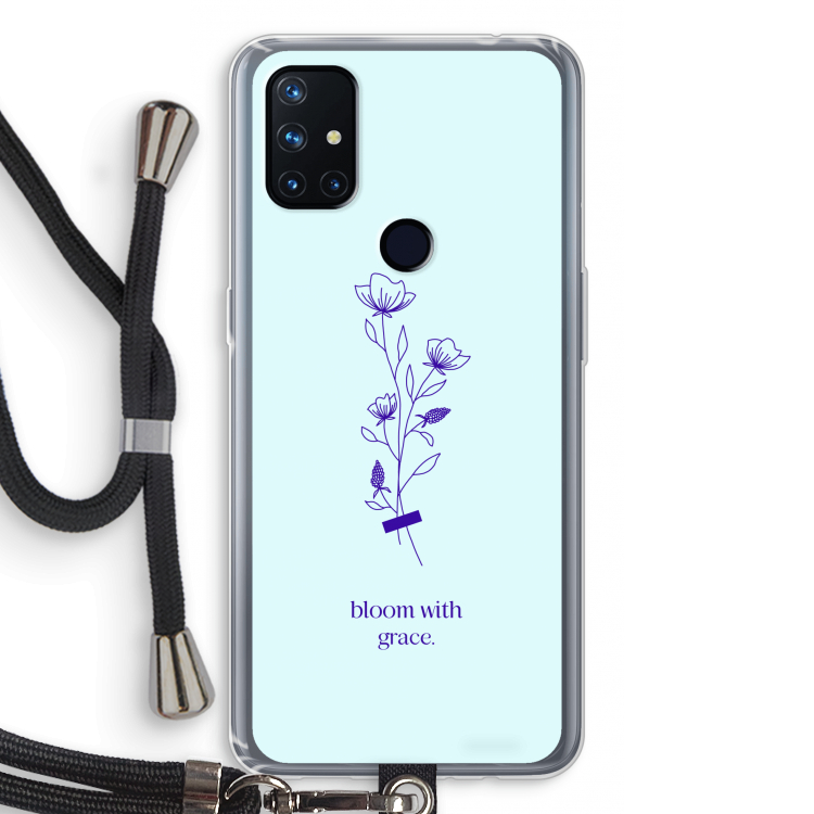 Bloom with grace: OnePlus Nord N10 5G Transparant Hoesje met koord