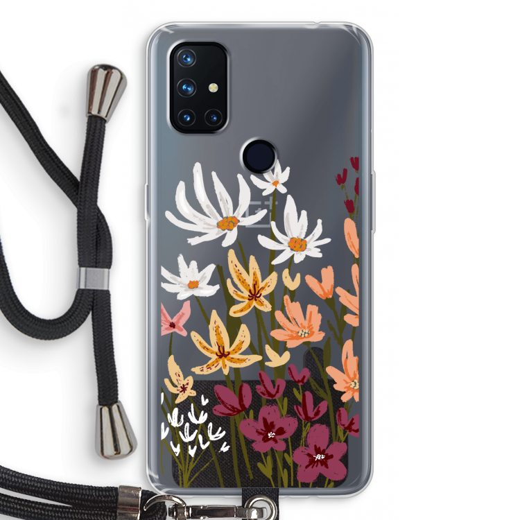 Painted wildflowers: OnePlus Nord N10 5G Transparant Hoesje met koord