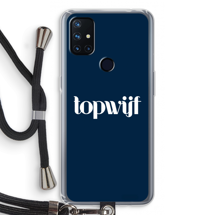 Topwijf Navy: OnePlus Nord N10 5G Transparant Hoesje met koord