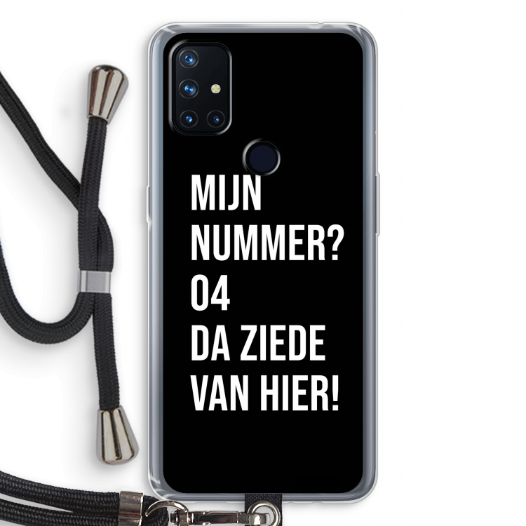 Da ziede van hier - Zwart: OnePlus Nord N10 5G Transparant Hoesje met koord