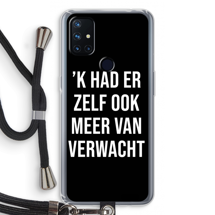 Meer verwacht - Zwart: OnePlus Nord N10 5G Transparant Hoesje met koord