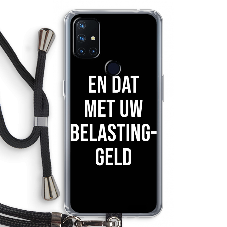 Belastinggeld - Zwart: OnePlus Nord N10 5G Transparant Hoesje met koord