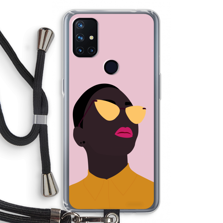 Yellow glasses: OnePlus Nord N10 5G Transparant Hoesje met koord