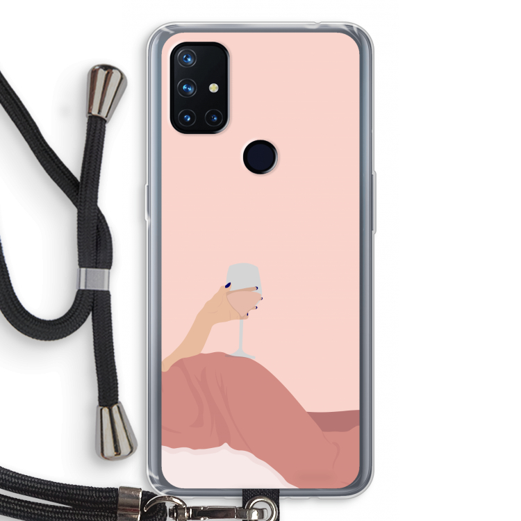 Wine: OnePlus Nord N10 5G Transparant Hoesje met koord