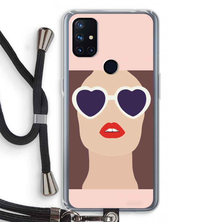 Red lips: OnePlus Nord N10 5G Transparant Hoesje met koord