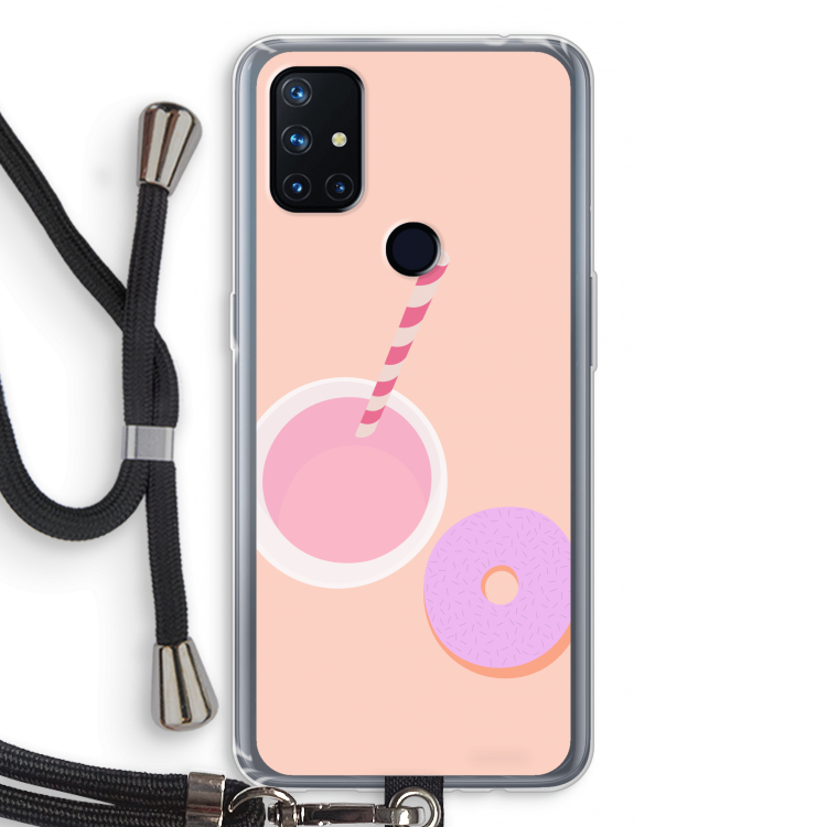 Donut: OnePlus Nord N10 5G Transparant Hoesje met koord