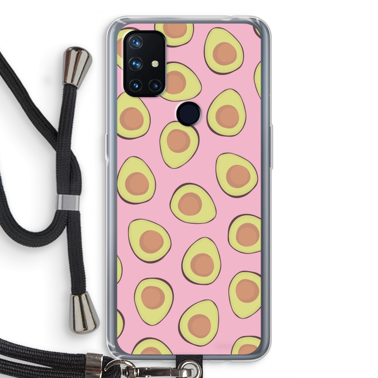 Dancing avocados: OnePlus Nord N10 5G Transparant Hoesje met koord