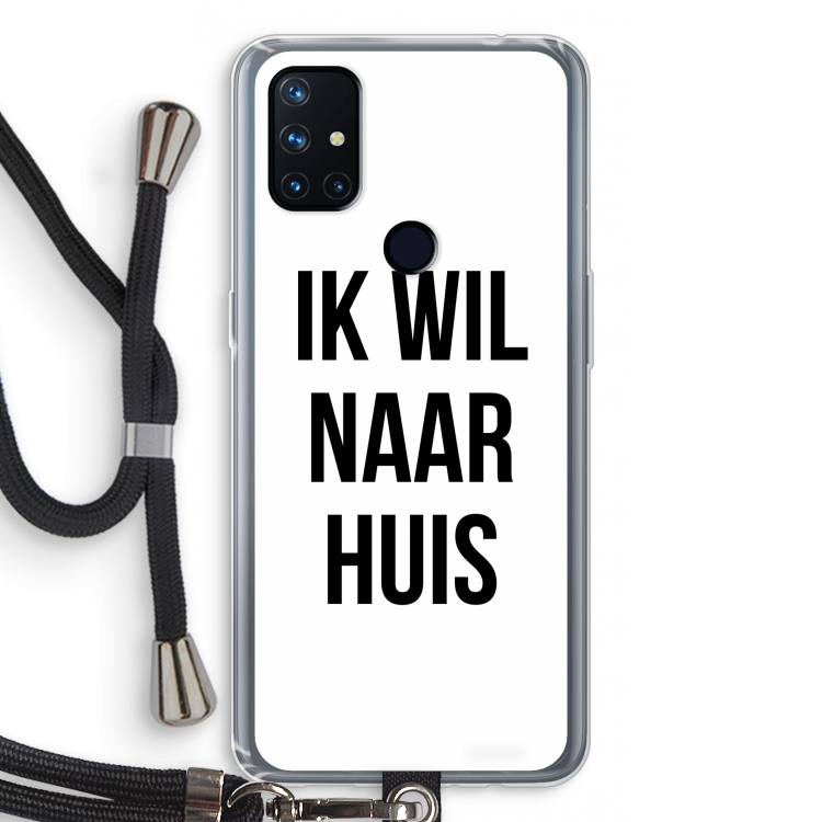 Ik wil naar huis: OnePlus Nord N10 5G Transparant Hoesje met koord
