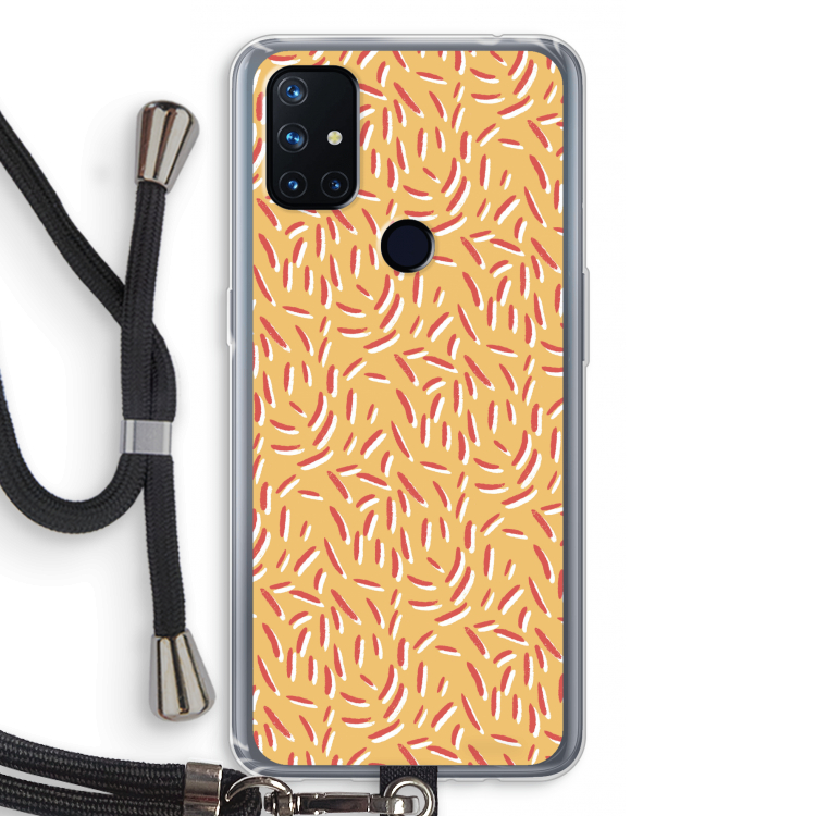 Camouflage: OnePlus Nord N10 5G Transparant Hoesje met koord