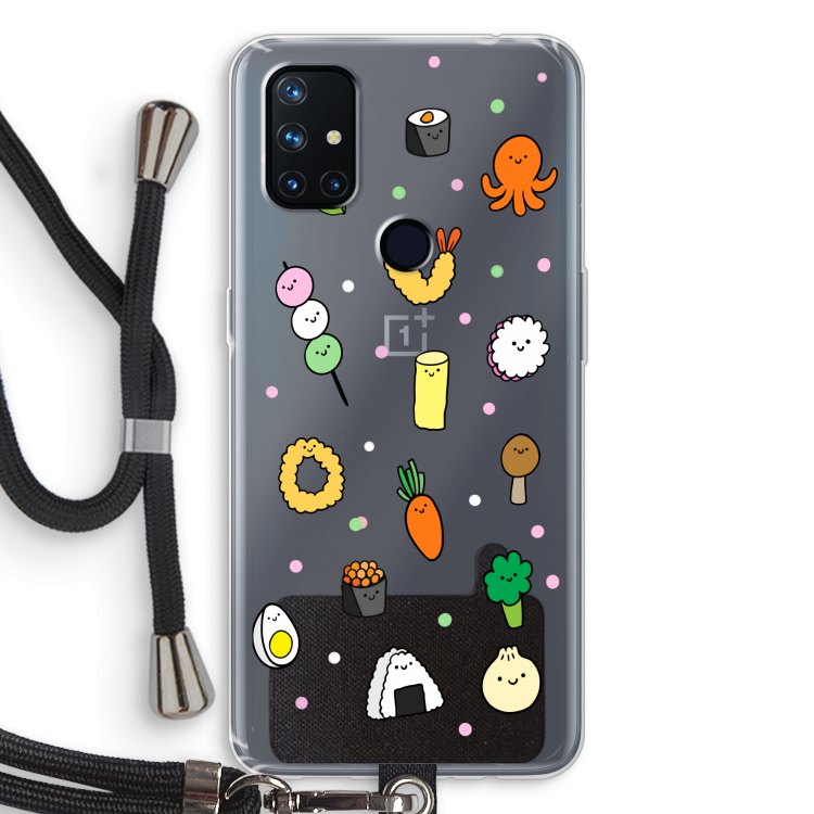 Happy bento friends: OnePlus Nord N10 5G Transparant Hoesje met koord