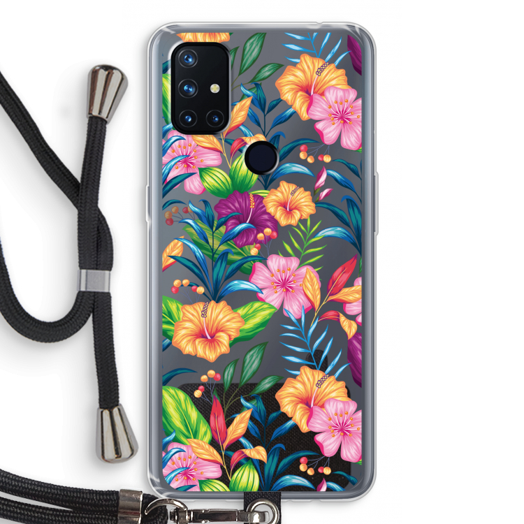Tropisch 2: OnePlus Nord N10 5G Transparant Hoesje met koord