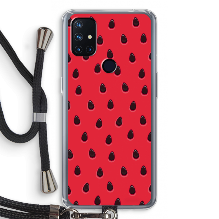 Watermelon: OnePlus Nord N10 5G Transparant Hoesje met koord