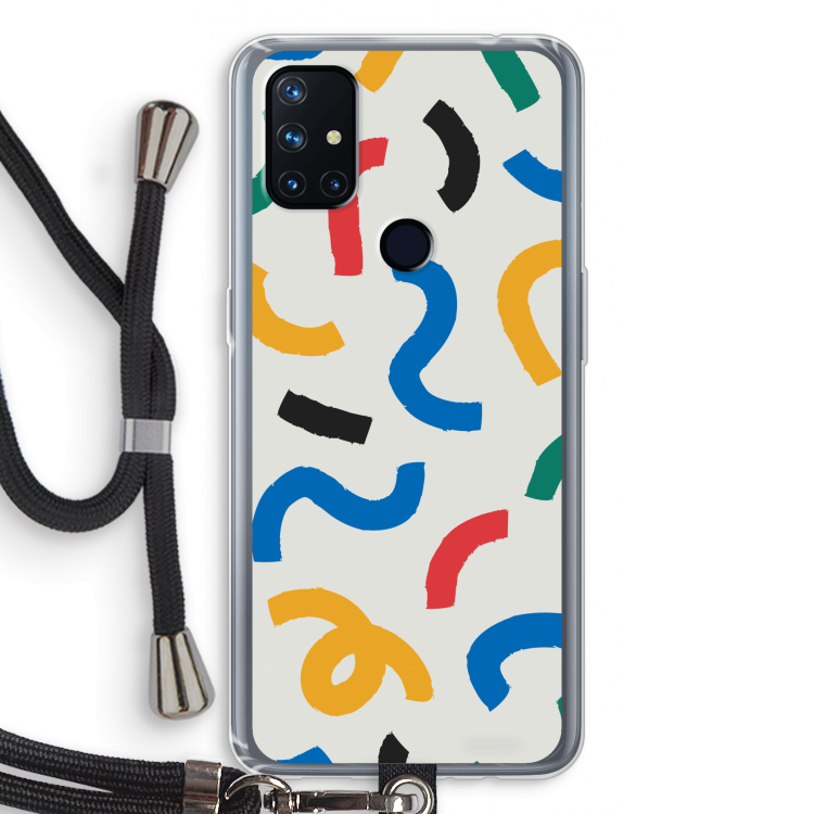 Illustratieve pop 2: OnePlus Nord N10 5G Transparant Hoesje met koord