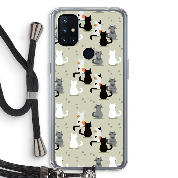 Katten: OnePlus Nord N10 5G Transparant Hoesje met koord