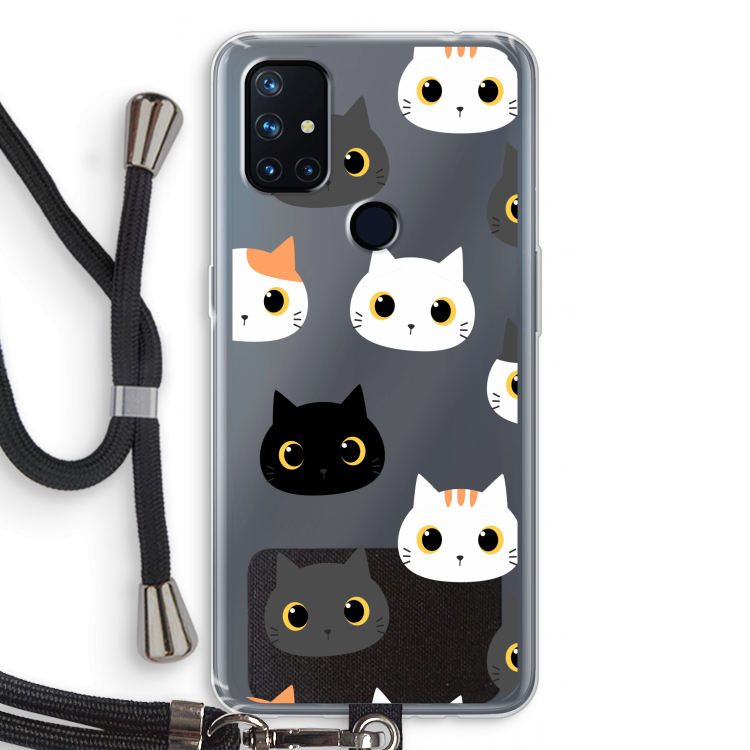 Katten: OnePlus Nord N10 5G Transparant Hoesje met koord