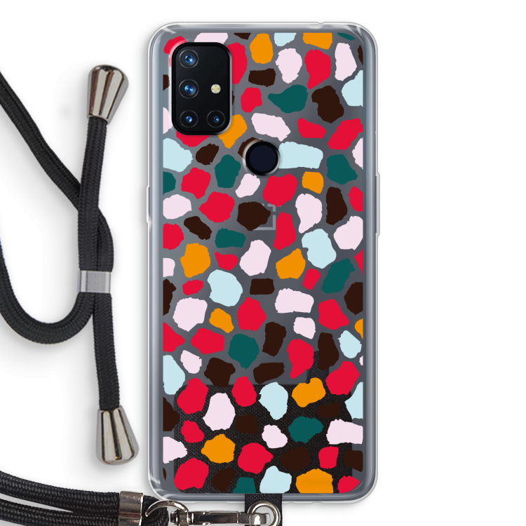 Colored Giraffe: OnePlus Nord N10 5G Transparant Hoesje met koord