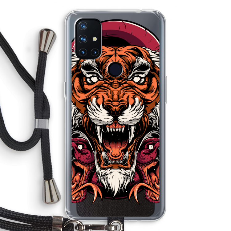 Tiger and Rattlesnakes: OnePlus Nord N10 5G Transparant Hoesje met koord