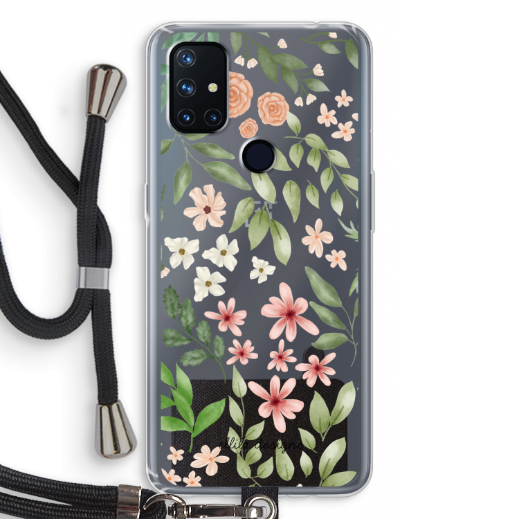 Botanical sweet flower heaven: OnePlus Nord N10 5G Transparant Hoesje met koord