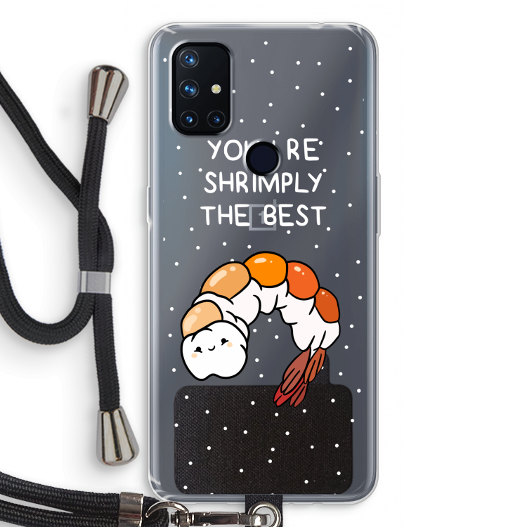 You're Shrimply The Best: OnePlus Nord N10 5G Transparant Hoesje met koord