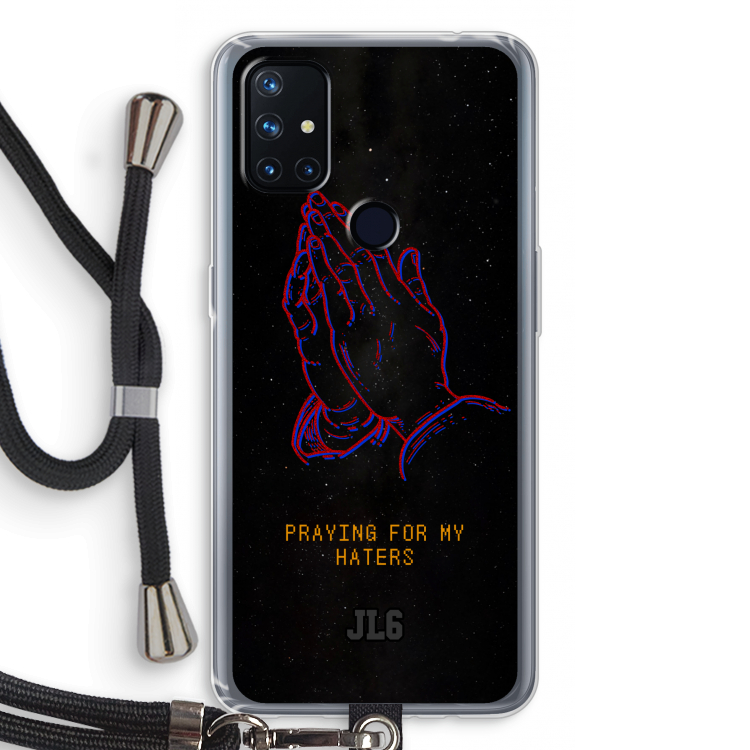 Praying For My Haters: OnePlus Nord N10 5G Transparant Hoesje met koord