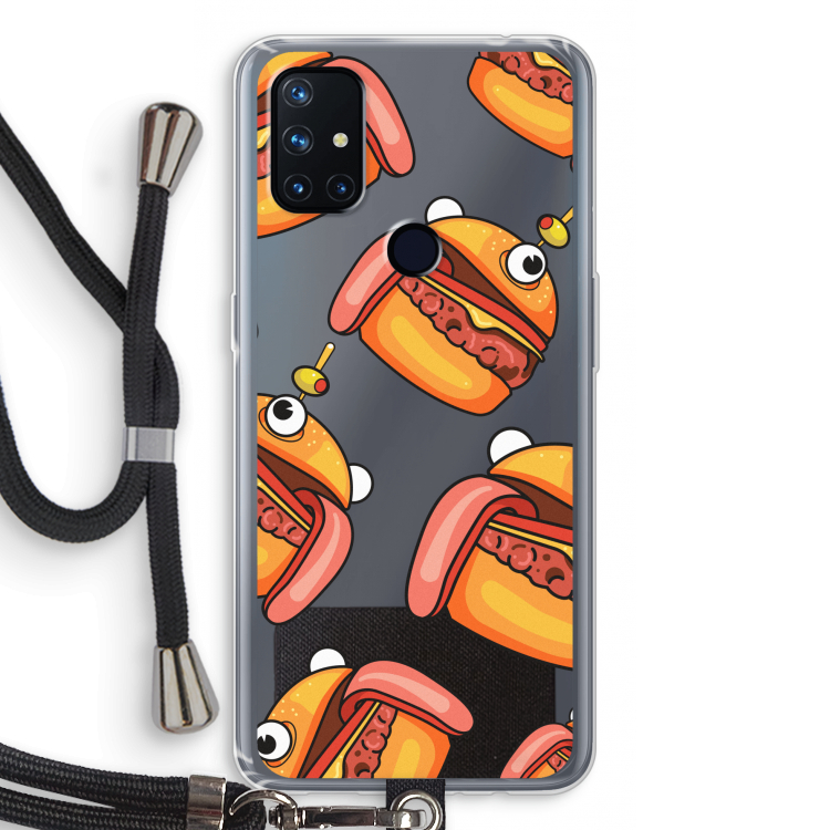 Hamburger: OnePlus Nord N10 5G Transparant Hoesje met koord