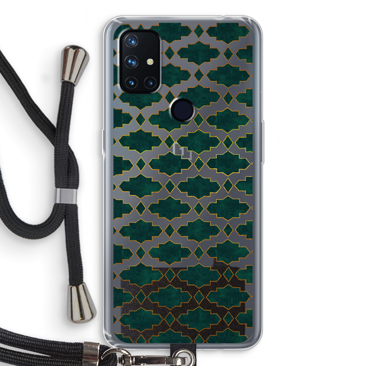 Moroccan tiles: OnePlus Nord N10 5G Transparant Hoesje met koord