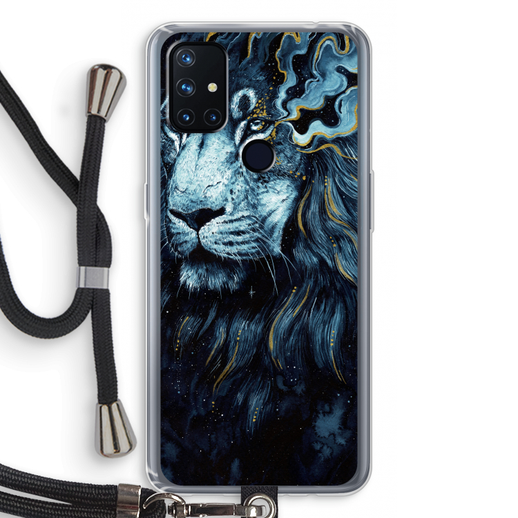 Darkness Lion: OnePlus Nord N10 5G Transparant Hoesje met koord