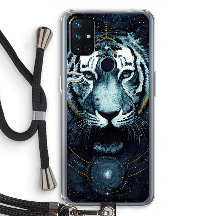 Darkness Tiger: OnePlus Nord N10 5G Transparant Hoesje met koord