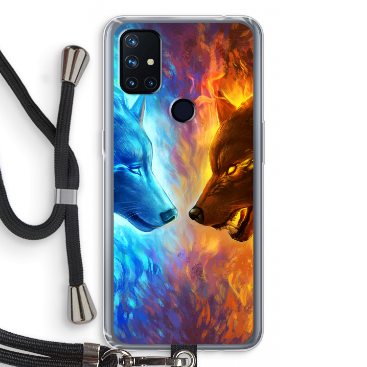 Fire & Ice: OnePlus Nord N10 5G Transparant Hoesje met koord