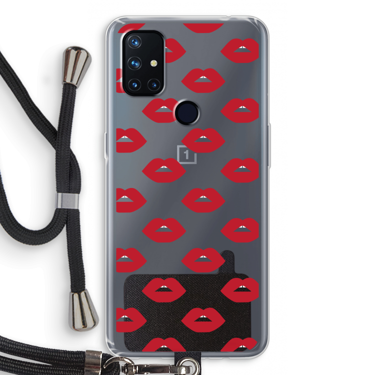 Lips: OnePlus Nord N10 5G Transparant Hoesje met koord
