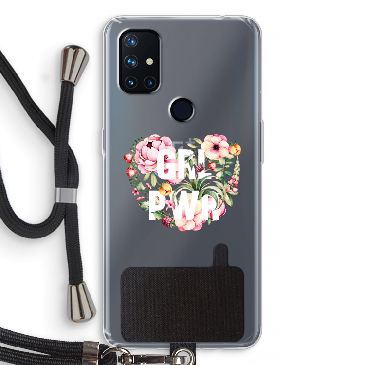 GRL PWR Flower: OnePlus Nord N10 5G Transparant Hoesje met koord