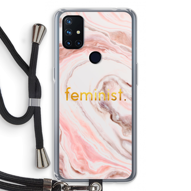 Feminist: OnePlus Nord N10 5G Transparant Hoesje met koord