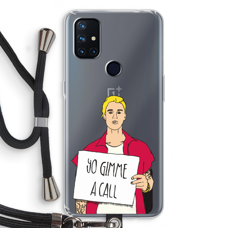 Gimme a call: OnePlus Nord N10 5G Transparant Hoesje met koord