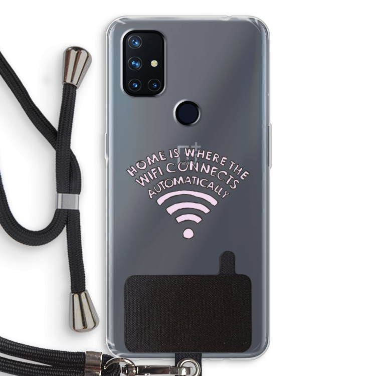 Home Is Where The Wifi Is: OnePlus Nord N10 5G Transparant Hoesje met koord
