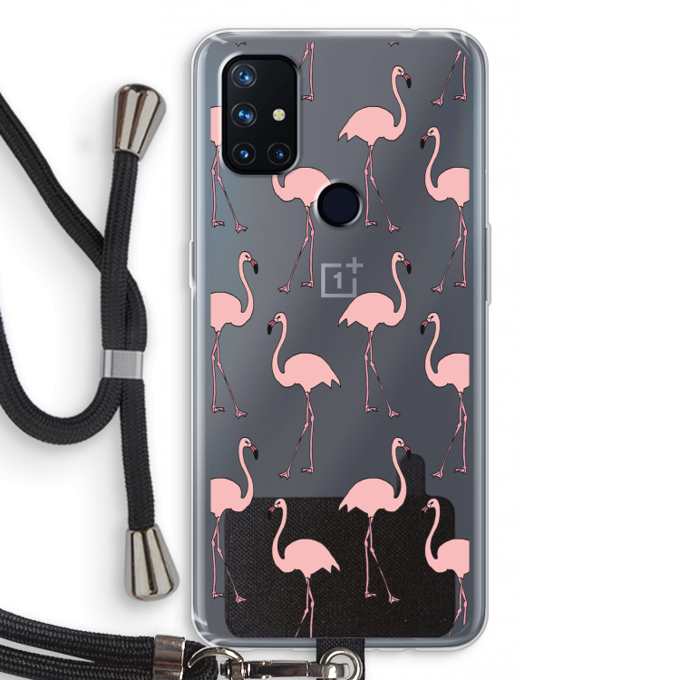 Anything Flamingoes: OnePlus Nord N10 5G Transparant Hoesje met koord