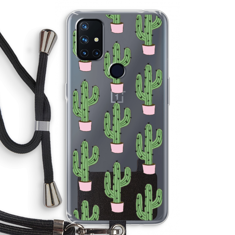 Cactus Lover: OnePlus Nord N10 5G Transparant Hoesje met koord