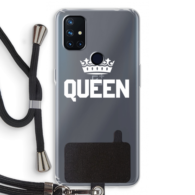 Queen zwart: OnePlus Nord N10 5G Transparant Hoesje met koord