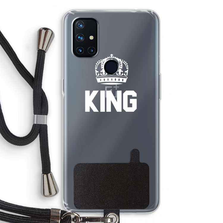 King zwart: OnePlus Nord N10 5G Transparant Hoesje met koord