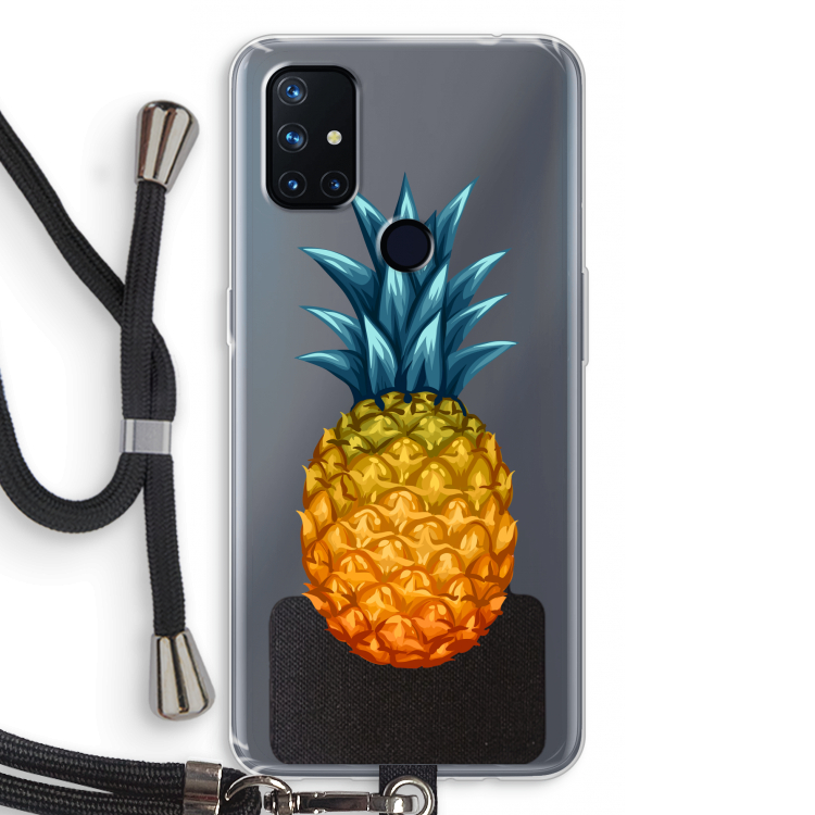 Grote ananas: OnePlus Nord N10 5G Transparant Hoesje met koord