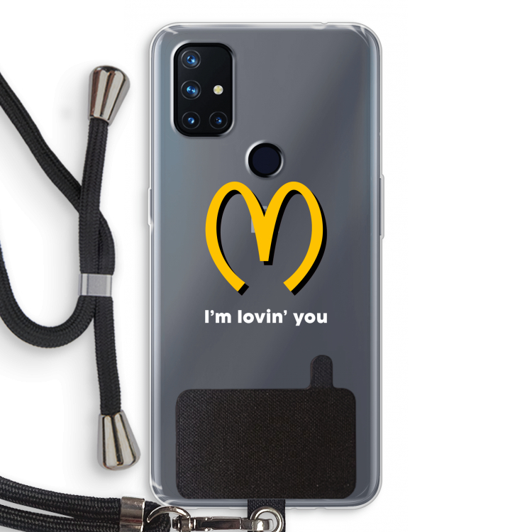 I'm lovin' you: OnePlus Nord N10 5G Transparant Hoesje met koord