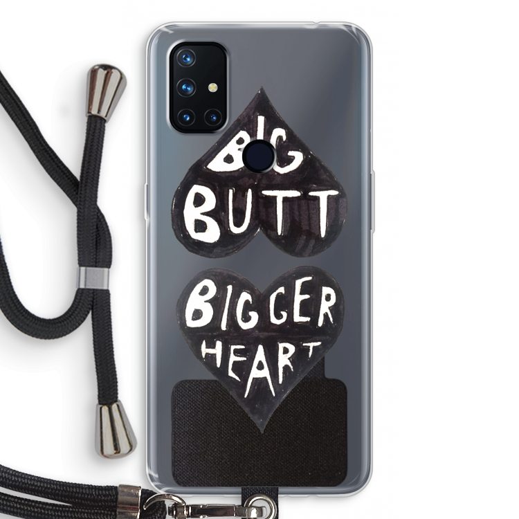 Big butt bigger heart: OnePlus Nord N10 5G Transparant Hoesje met koord