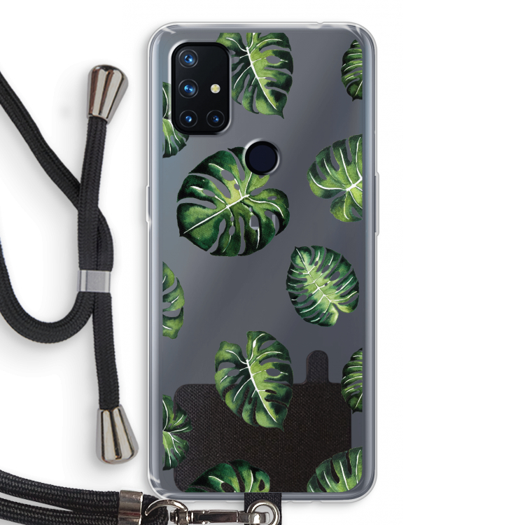 Tropische bladeren: OnePlus Nord N10 5G Transparant Hoesje met koord
